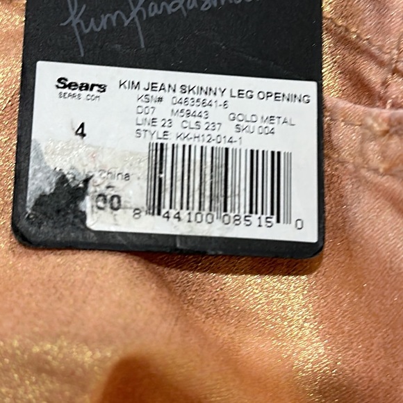 Juniors Kim Jean Skinny Leg Opening Size 4 Low Rise Skinny Leg Shiny Denim - Picture 6 of 7